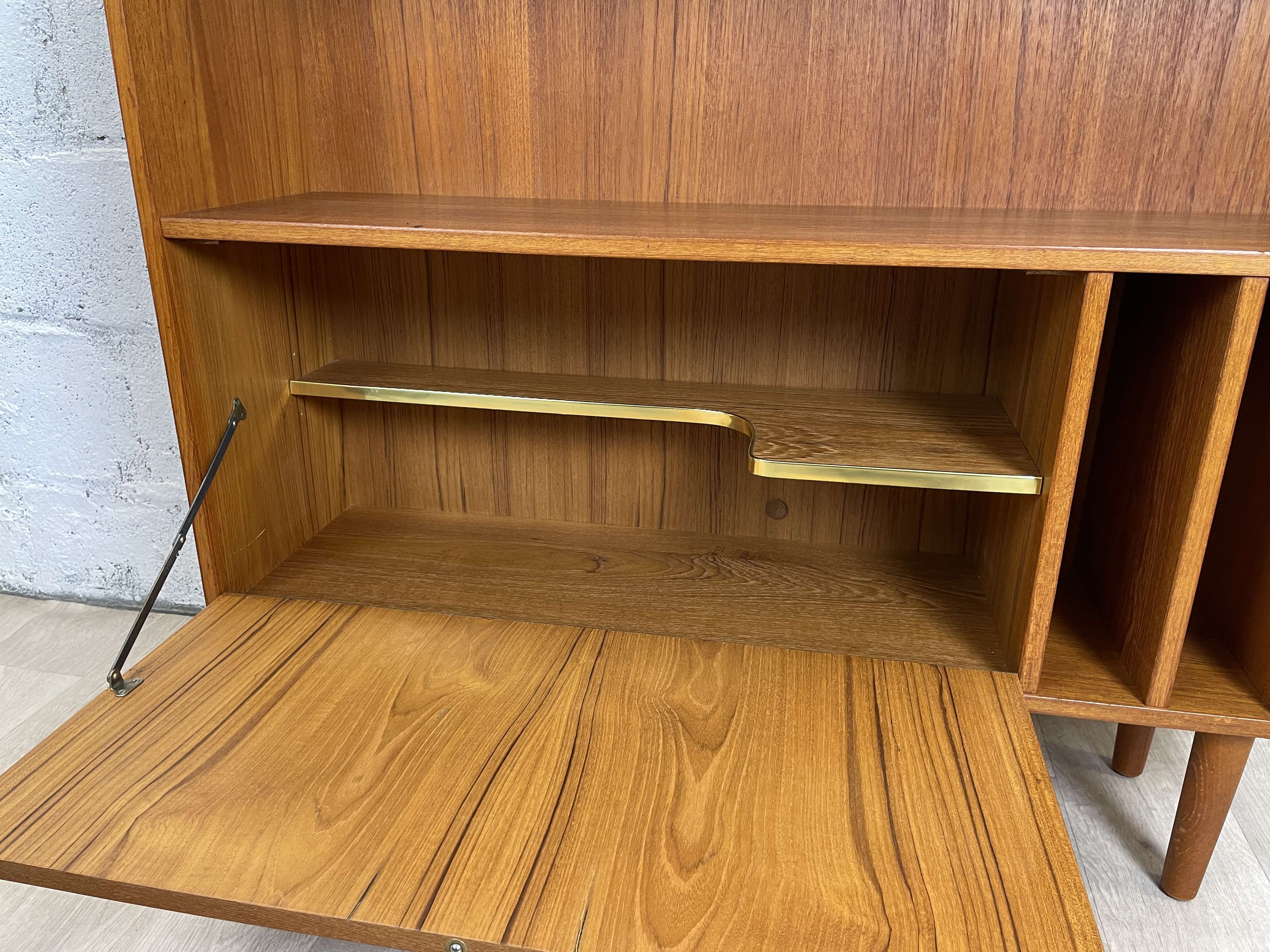 Scandinavian bookcase signed Clausen & Vintage teak sound, 60s