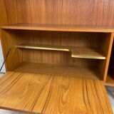 Scandinavian bookcase signed Clausen & Vintage teak sound, 60s
