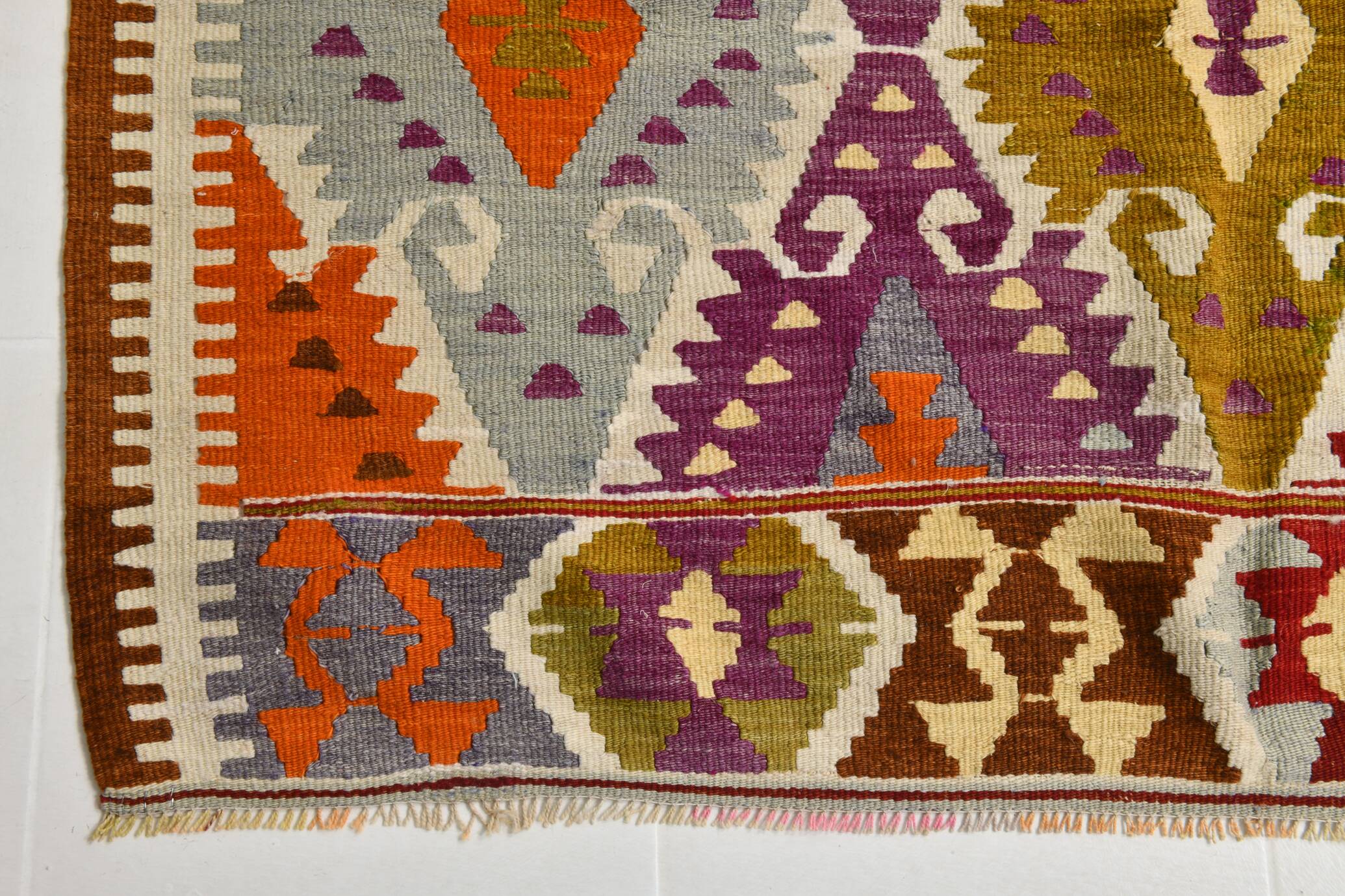 5x8 Geometric Handmade Wool Persian Kilim Rug, 171x260Cm