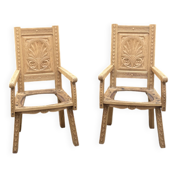 Pair of Breton armchairs