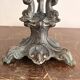 Ancien flambeau bougeoir de table métal argenté rocaille chimère marine mon