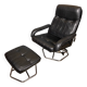 Unico Danish design chrome hocker leather  recliner