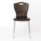 1 of 2 Vintage Plywood Dining Chairs, 1980s German Design, Metal Legs