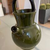 Pitcher in Provence khaki varnished clay signature Camares