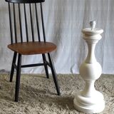 Pied de lampe XXL en bois tourné années 60/70