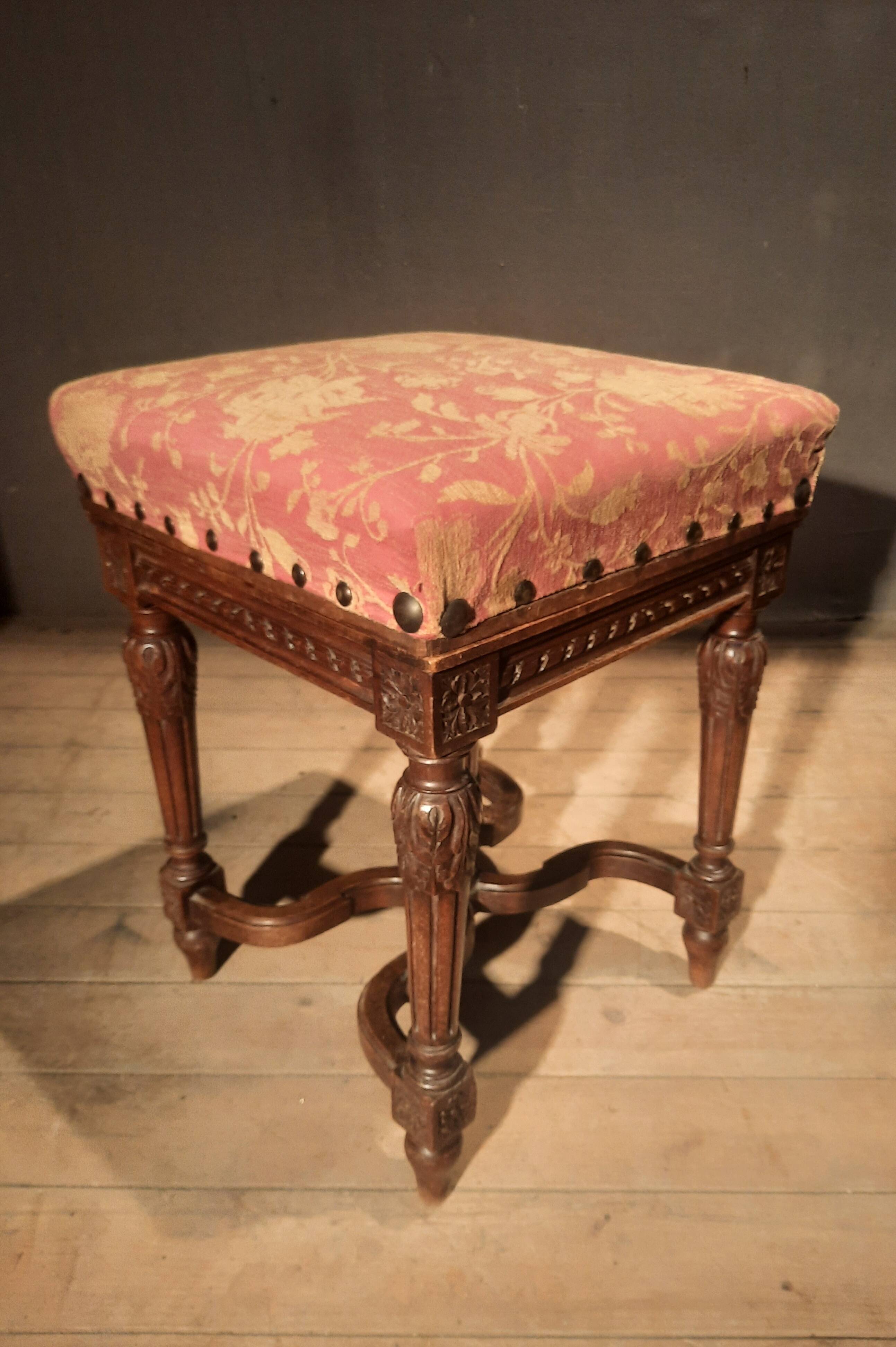 Square piano stool in the Louis XVI style
