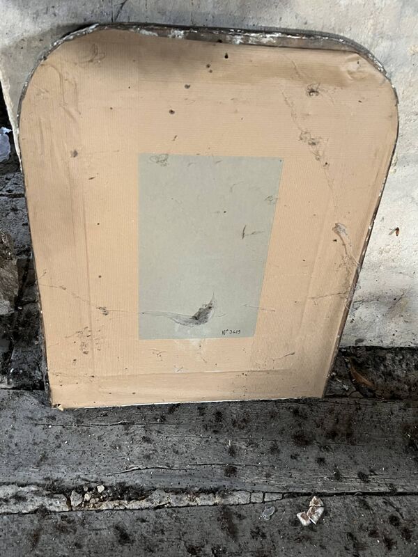 Petit miroir ancien de cheminée – stuc doré – Napoléon III