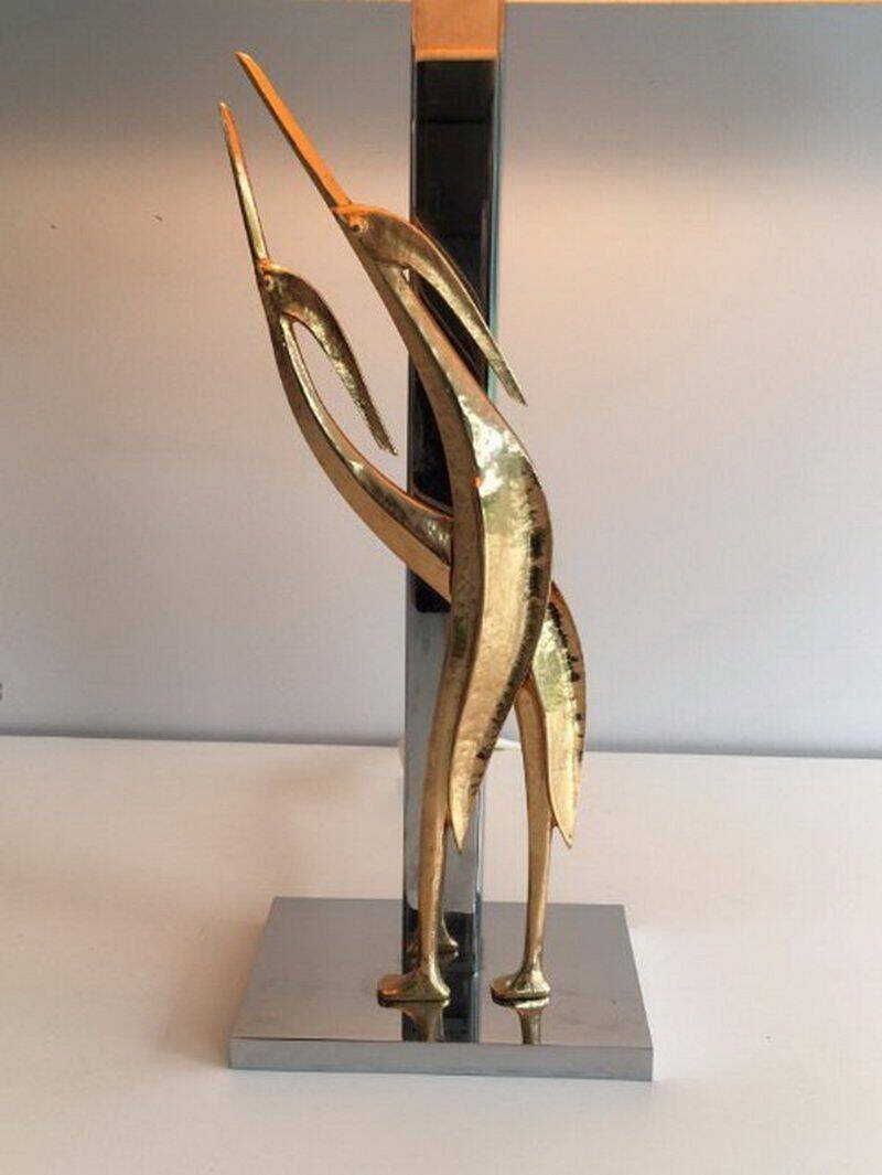 Beautiful sculpture lamp depicting birds