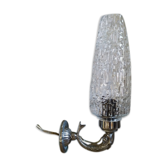 Chrome alloy wall lamp and tulip molded old vintage dp082105