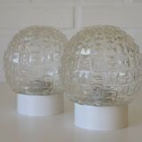 Pair of wall lamps / set of ceiling lights / mid-century flush mount lighting / vintage sconce lamps