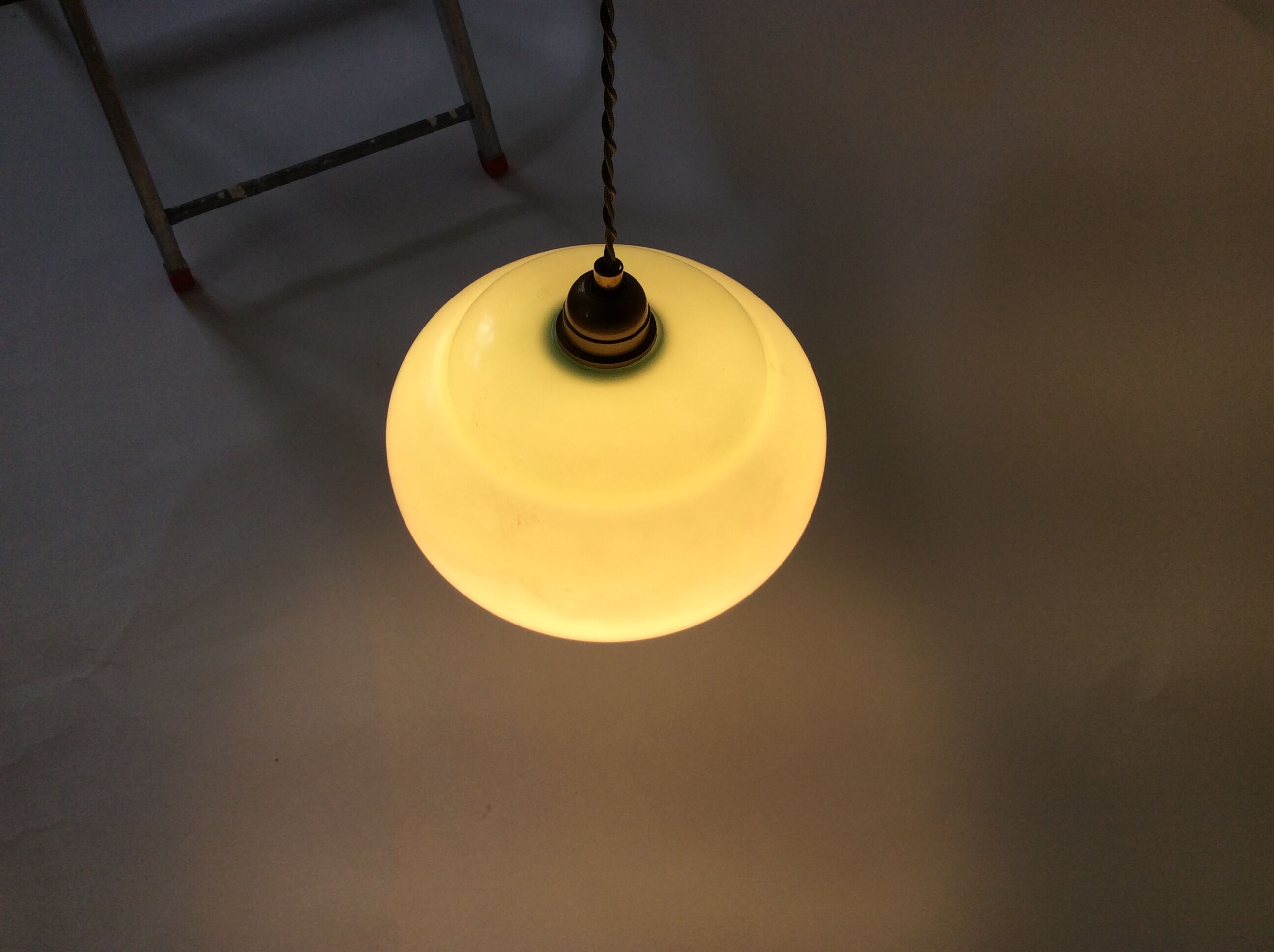 Green opaline ceiling lamp