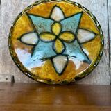 Ancien Dessous De Plat Style VALLAURIS Céramique Multicolore Made France #B774