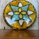 Antique VALLAURIS Style Trivet Multicolored Ceramic Made France #B774