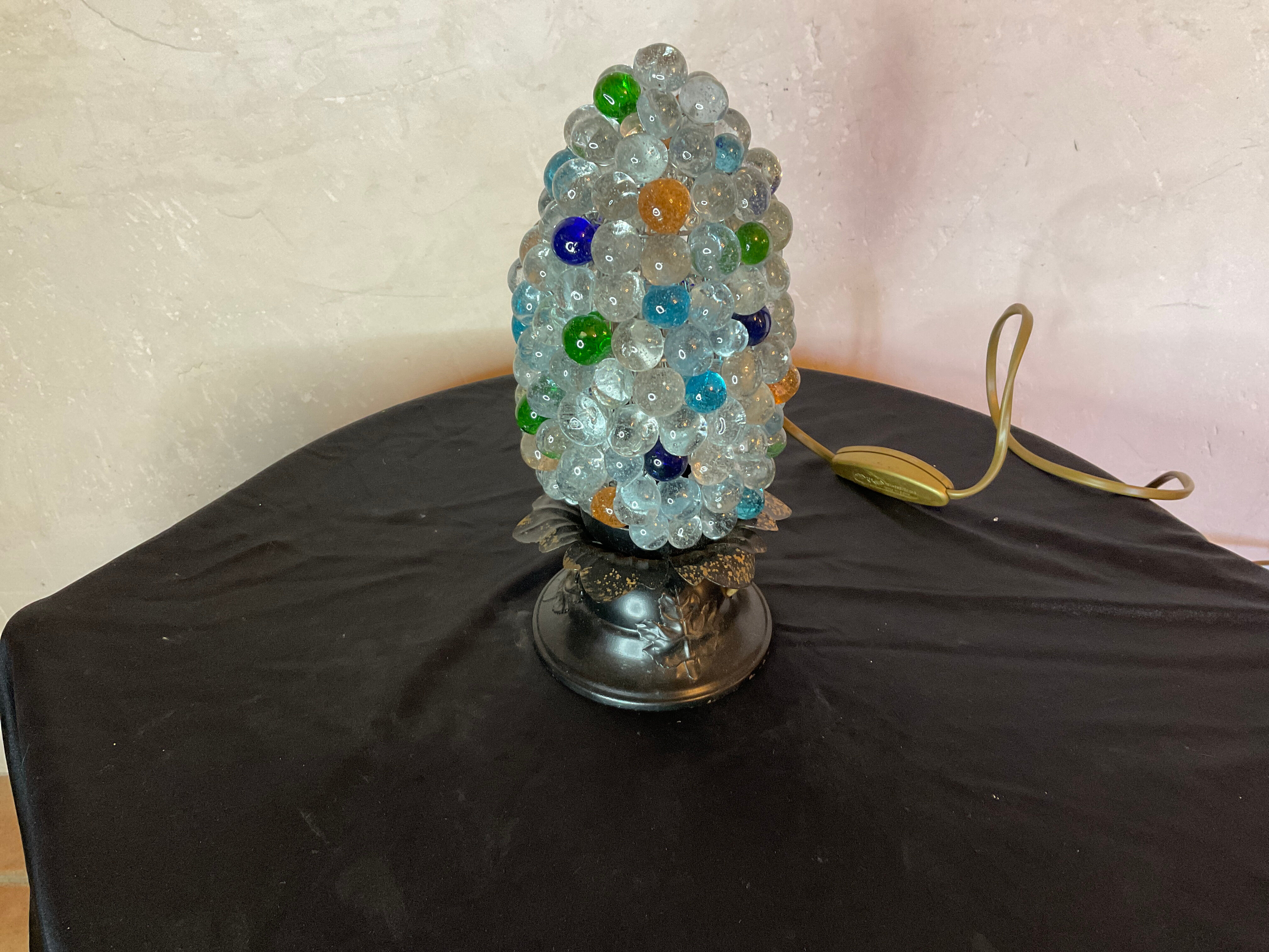 lamp night light tulip bunches of grapes murano glass