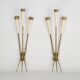 Mid-Century pair of large brass sconces attributable to Stilnovo. Italy 195