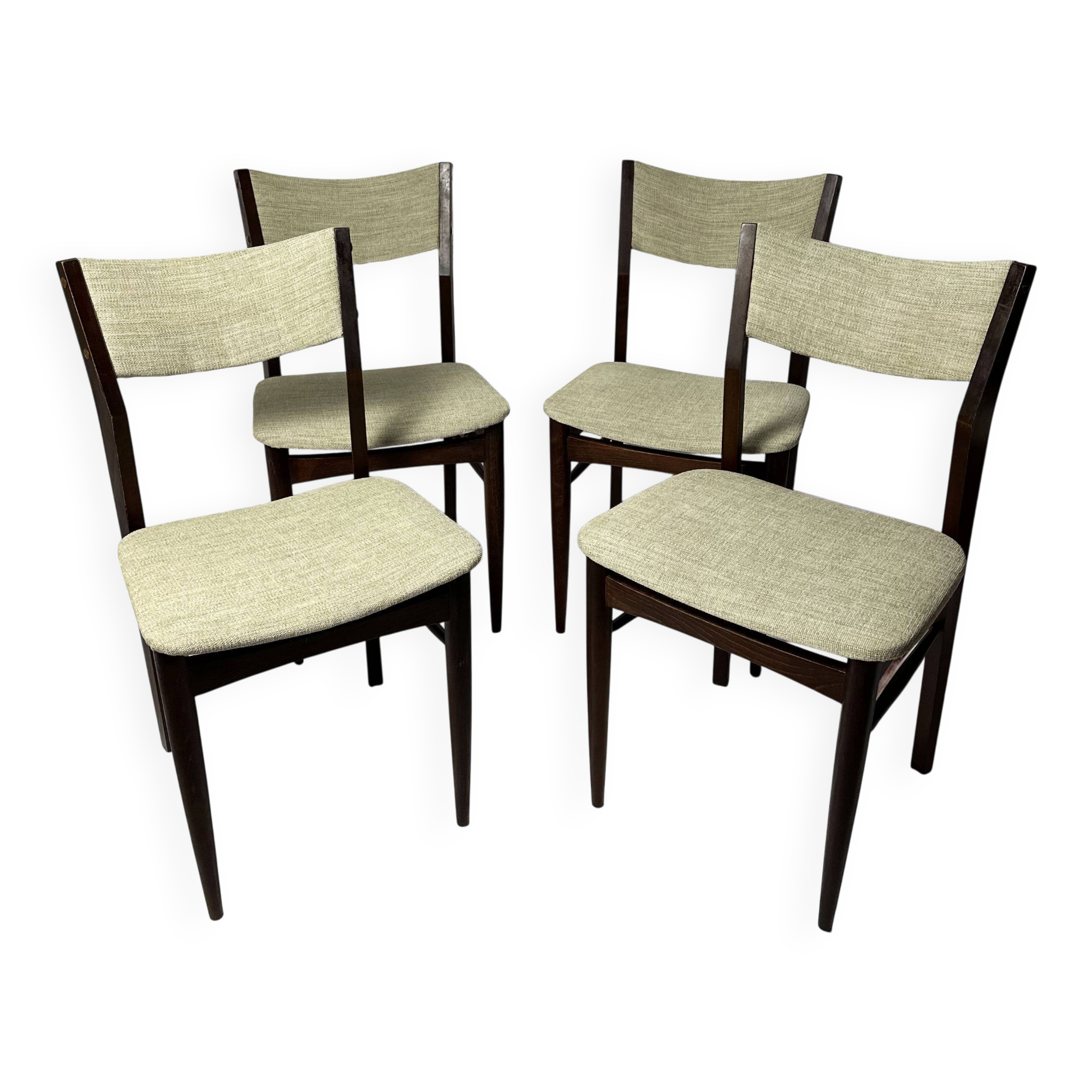 Set of 4 1950s Scandinavian style chairs.