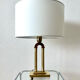Vintage table lamp in gilded brass Hollywood Regency style.