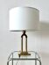 Lampe de table vintage en laiton doré style Hollywood Regency