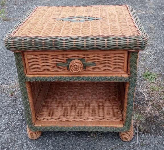 Pair of rattan bedsides