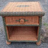 Pair of rattan bedsides