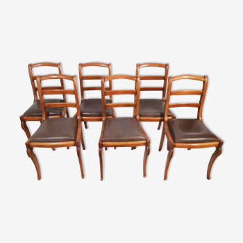 Ensemble de 6 chaises style Restauration  restaurées