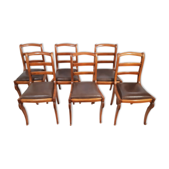 Ensemble de 6 chaises style Restauration  restaurées
