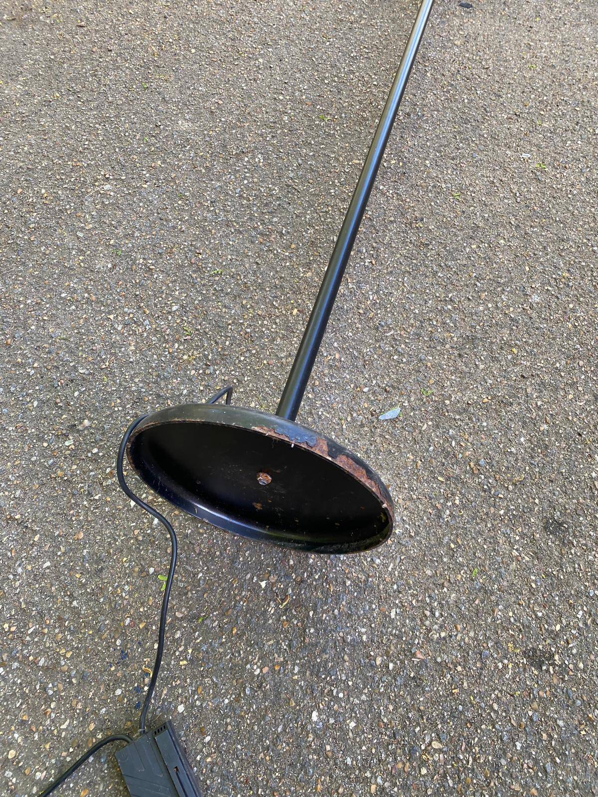 Vintage black halogen floor lamp with dome shade