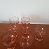 Set of small pink glasses