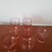 Set of small pink glasses