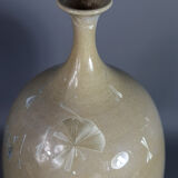 Designer vase ceramic glazed and iridescent vintage 80s