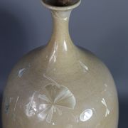 Designer vase ceramic glazed and iridescent vintage 80s