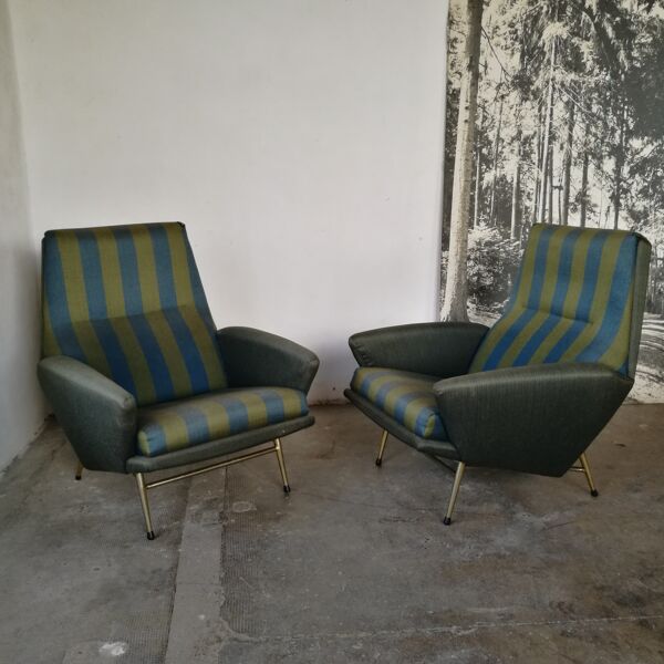 Paire de fauteuils vintage années 50, Guy Besnard,