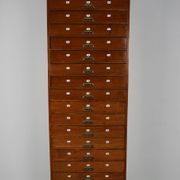 Very Tall Dutch Art Nouveau Walnut Apothecary Cabinet Barber Cabinet, 1900s