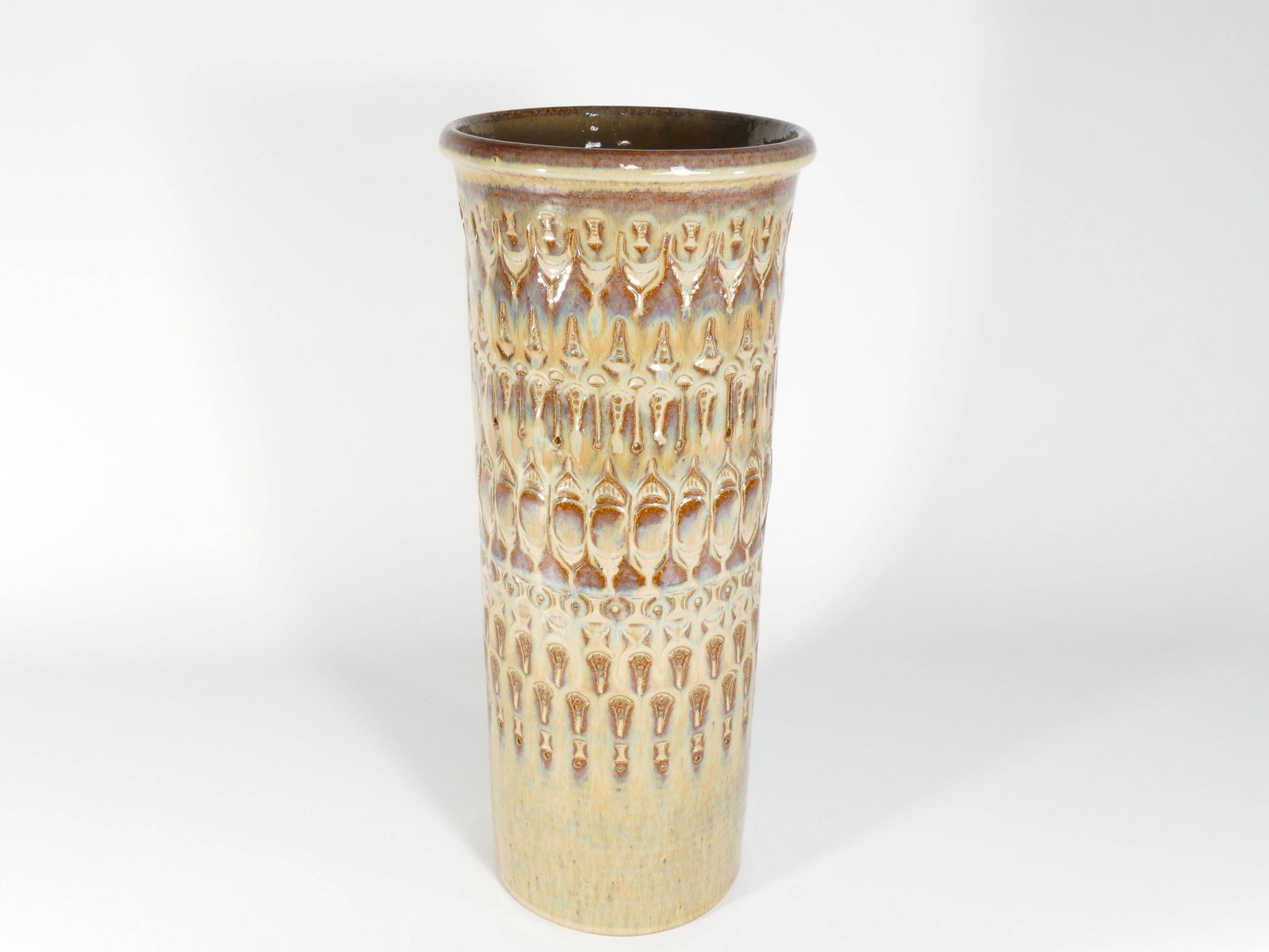 Vase de sol en grès moderne scandinave, "3119" Søholm Stentøj, années 1960.