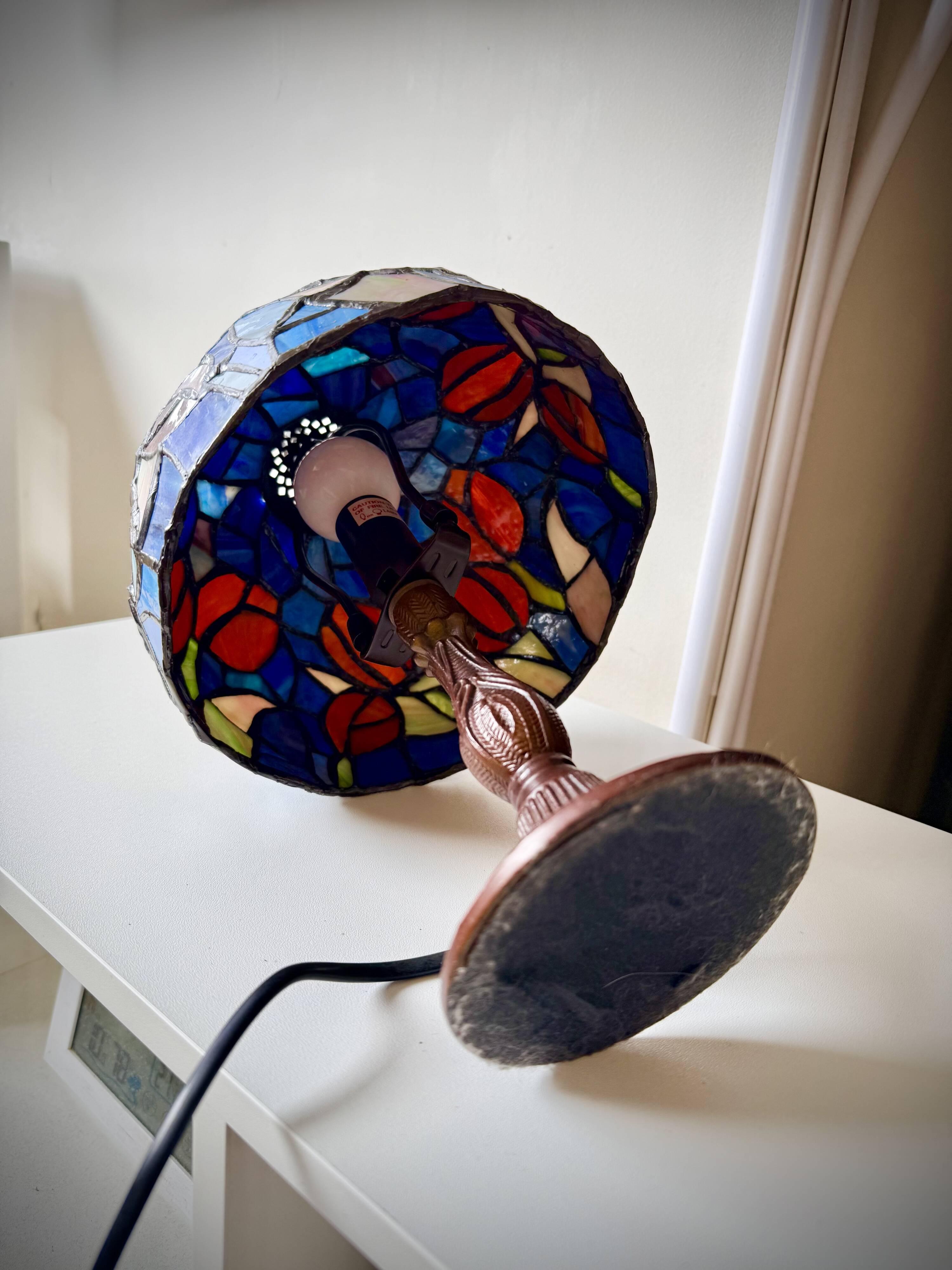 Tiffany-style Art Deco mosaic lamp