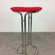 Tabouret de bar 1970 chrome et tissu rouge