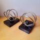 Marble and chrome metal bookends Art Deco