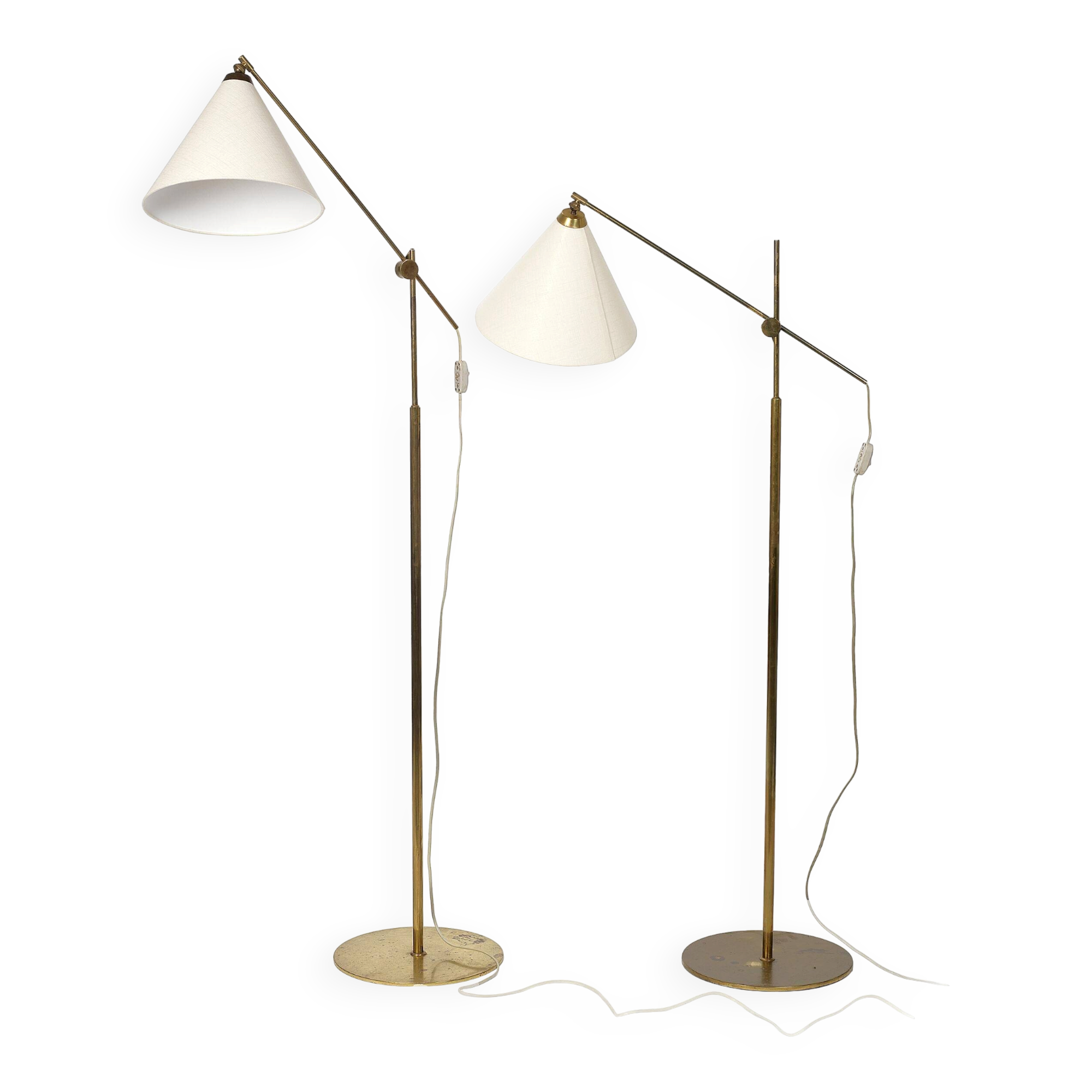 Brass floor lamp model THV376 by Thomas Valentiner