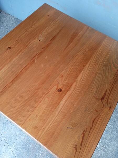 Bistro table 70/70cm solid wood top pedestal table