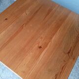 Bistro table 70/70cm solid wood top pedestal table