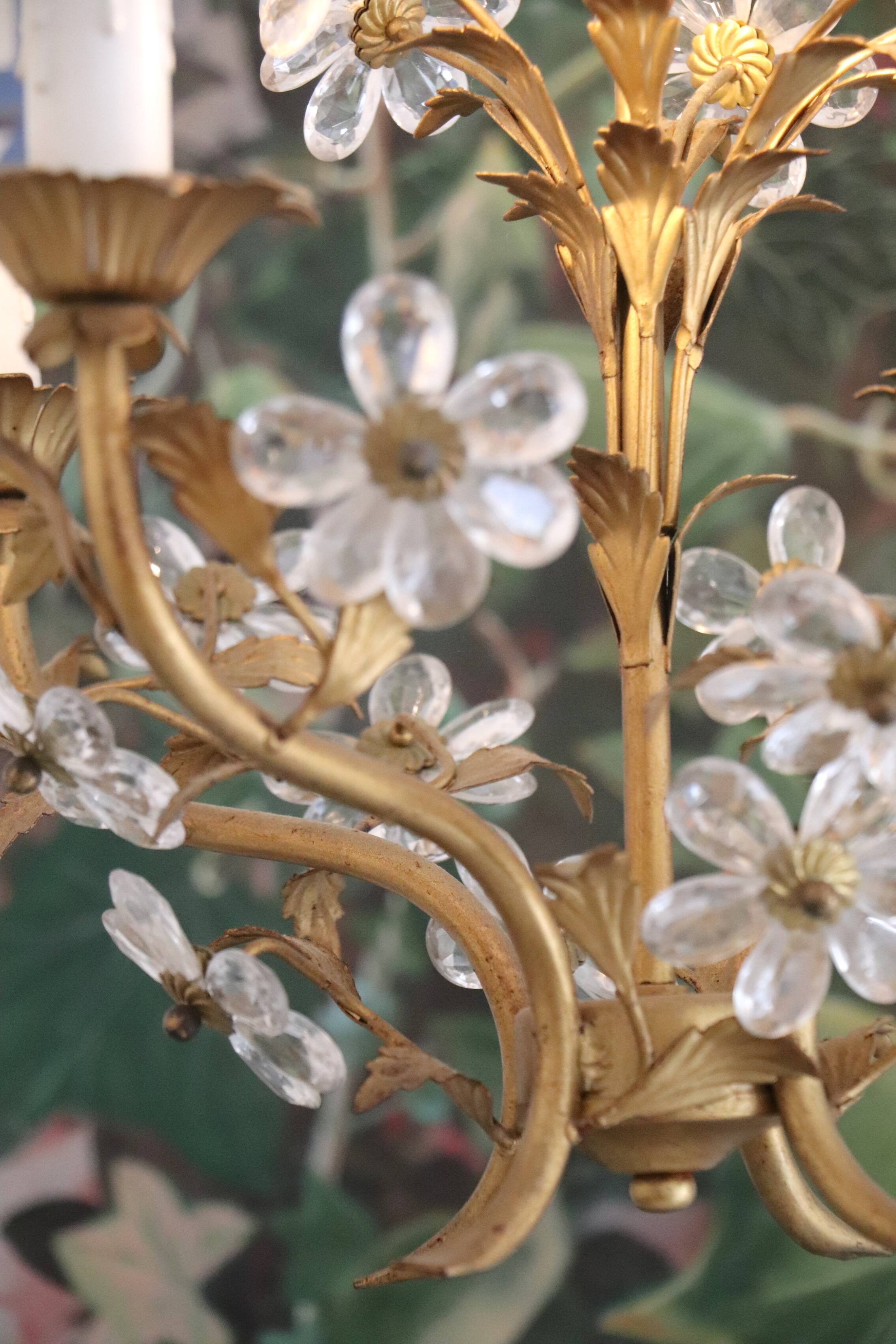 Lustre aux fleurs,  style Florentin XXème