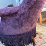 Small purple velvet tub chair