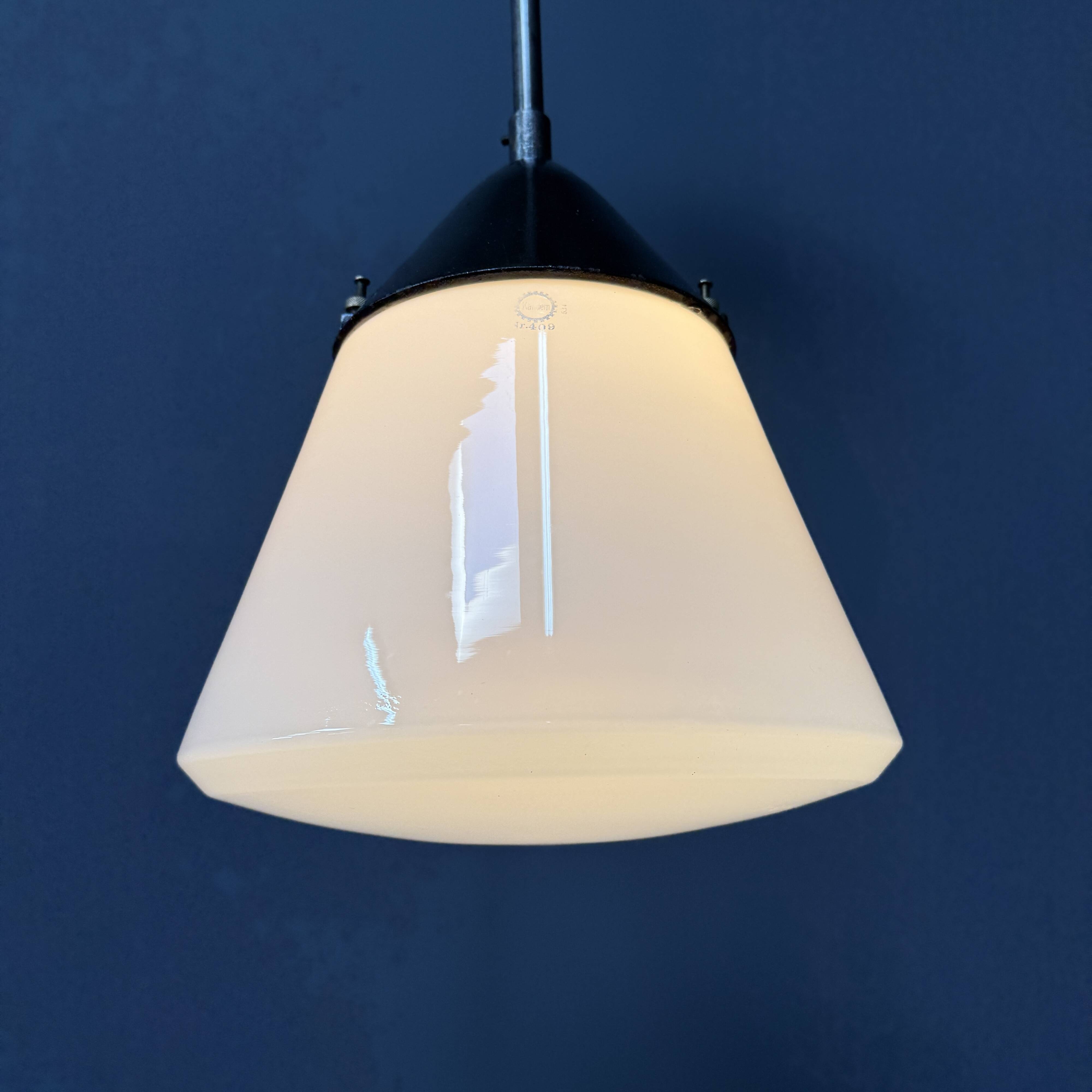 Opaline glass Kandem pendant lamp model 409