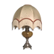 Electrified kerosene lamp art-deco- regulated silver and tinted glass with its original lampshade