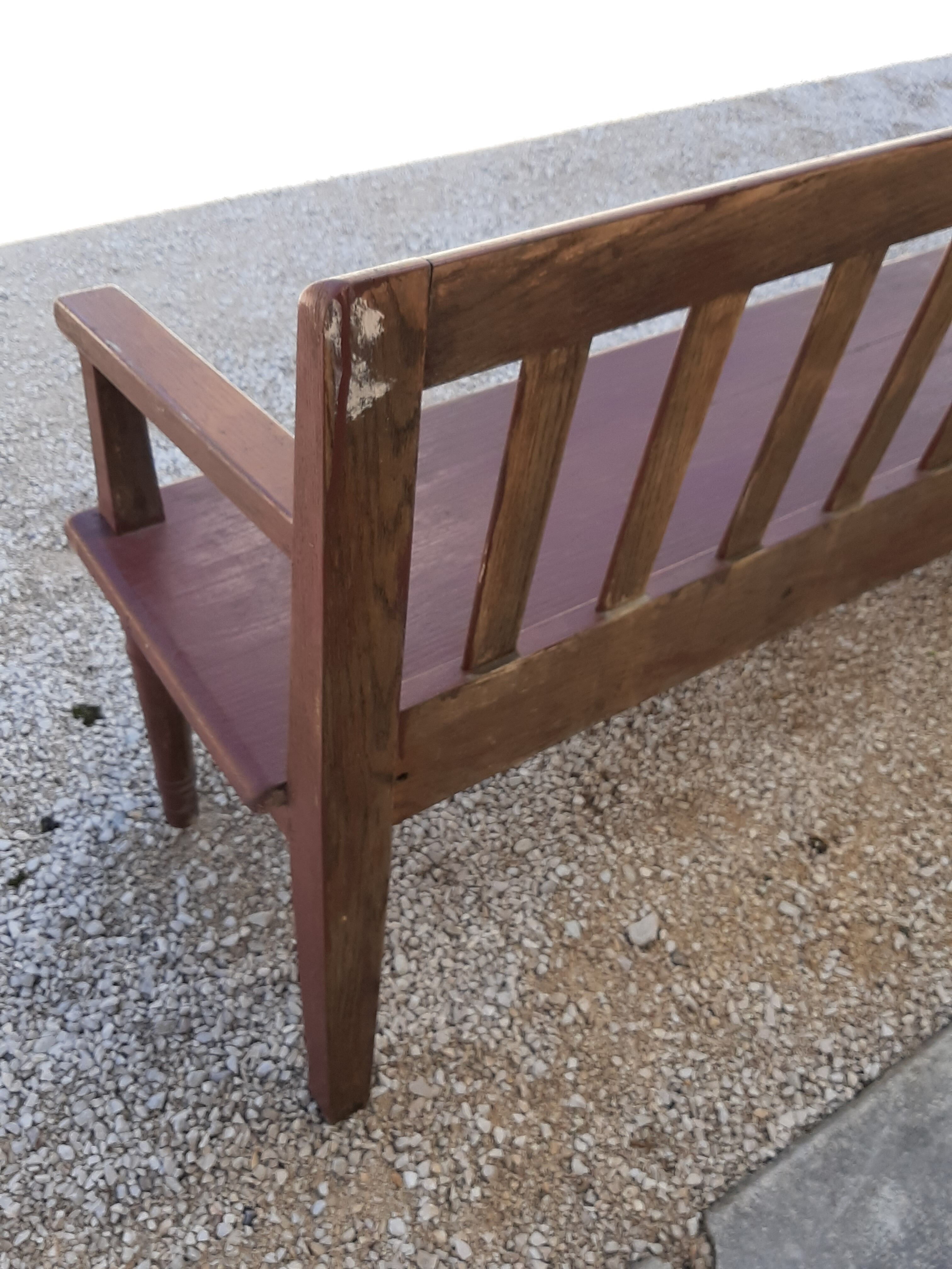 Oak station bench 2m80
