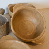 Set caquelon and 3 stoneware bowls