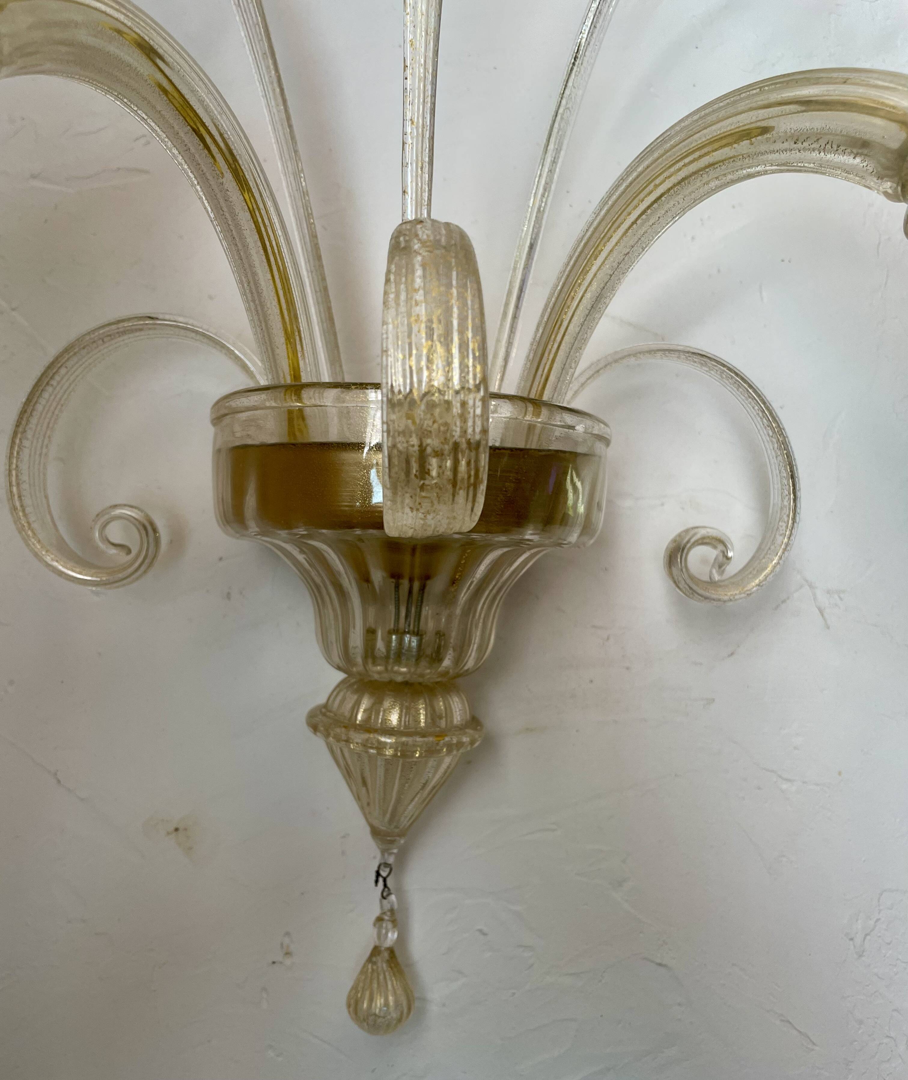 Vintage Murano glass wall lamp