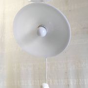 Suspension with three opaline lampshades - mid 20th century.