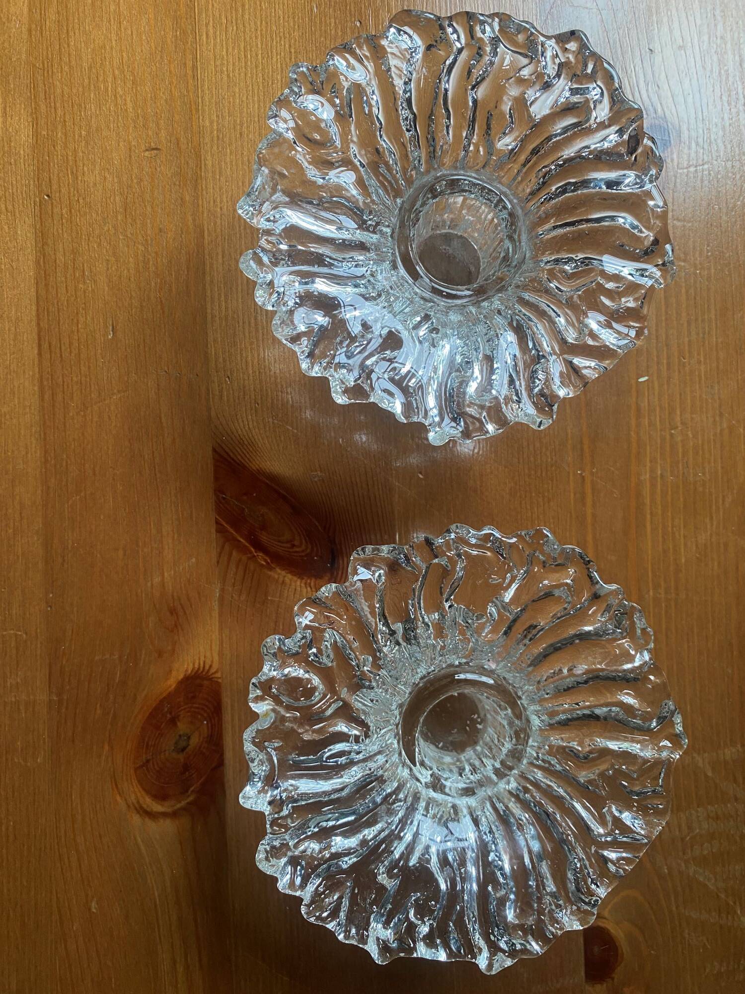 Pair of vintage Scandinavian sunflower candlesticks from the 70s