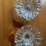 Pair of vintage Scandinavian sunflower candlesticks from the 70s